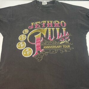 Vintage Jethro Tull Band T-Shirt XL Faded Black Tour Tee Single Stitch